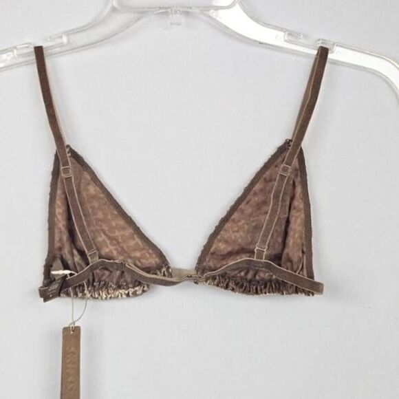 SKIMS TRIANGLE FLOCKED LOGO BRALETTE NWT - Picture 4 of 9